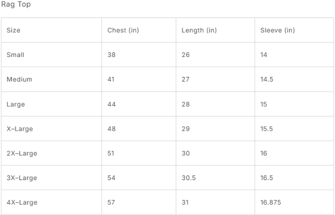 Size Guide Charts Size Guide Charts