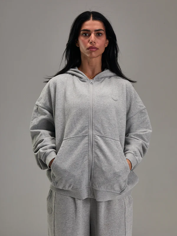 Heather Grey Heavyweight Zip Up